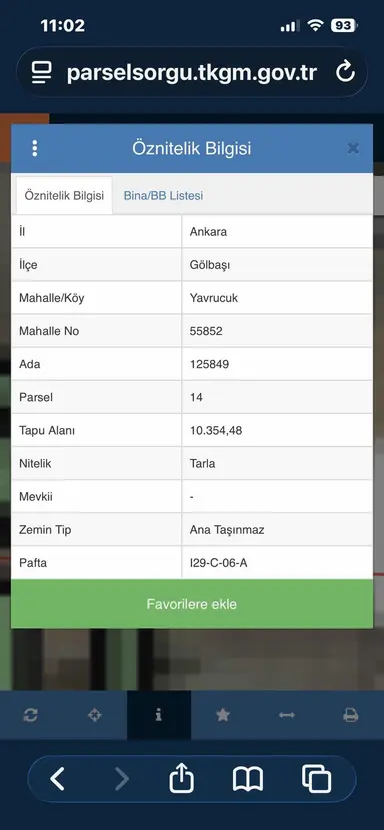 Gölbaşı Tek Tapu Tarla