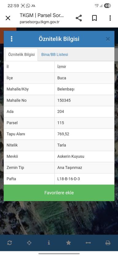 Asil'den Buca Belenbaşında 759 M2 Satılık Tarla Asil'den Buca Belenbaşında 759 M2 Satılık Tarla