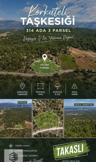 Antalya Korkuteli Taşkesiği'nde 2465m2 Satılık Antalya Korkuteli Taşkesiği'nde 2465m2 Satılık