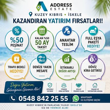 Kuzey Kıbrıs İskele’de Kazandıran Yatırım Fırsatları! Kuzey Kıbrıs İskele’de Kazandıran Yatırım Fırsatları!
