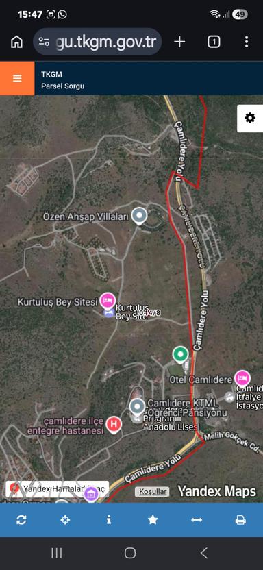 Arel'den Çamlıdere Beyler Mh.yeni Hastane Yakını 268 M.kare Arsa