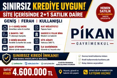 Sınırsız Kredi İmkanı ! 2+1 Ebeveyn Banyolu Daire Sınırsız Kredi İmkanı ! 2+1 Ebeveyn Banyolu Daire