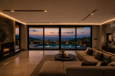 Alanya'da Müstakil 3+1 Villa, Full Deniz Manzaralı Özel Bahçeli