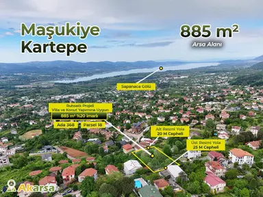 Kartepe Maşukiye'de Satılık Göl Manzaralı İmarlı Arsa