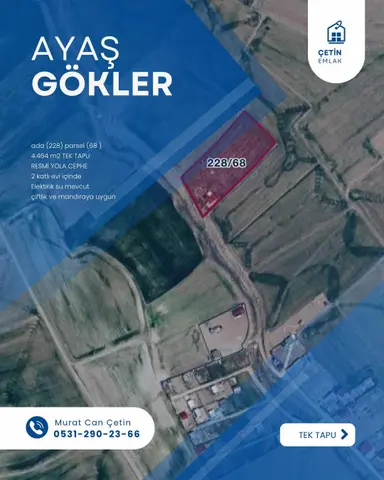 4.464 M2 Resmi Kadastro Yolla Cephe Tek Tapu 2 Katlı Evi İçinde 4.464 M2 Resmi Kadastro Yolla Cephe Tek Tapu 2 Katlı Evi İçinde