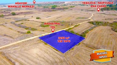 Pehlivanköy Yeşilova Yola Cephe Tek Tapu 3.250 M2 Müstakil Tarla
