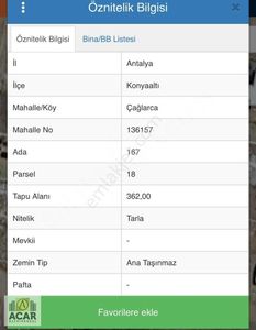 Arsa-Konut İmarlı