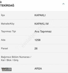 Arsa-Konut İmarlı
