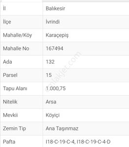 Arsa-Konut İmarlı