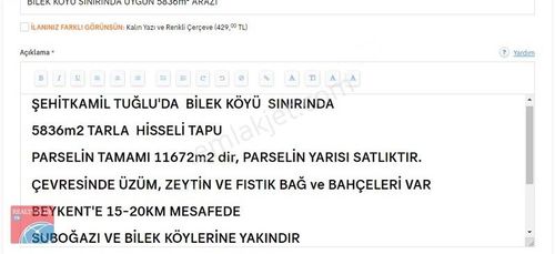 Arsa-Tarla