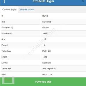 Mudanya Evciler'de Kaçmaz Yakın Geleceğin Yatırımı Satılık Tarla