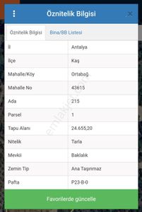 Kaş Ortabağ'da 24.560 M² Doğa Manzaralı Yatırımlık Fırsat! Ana Yola Yakın Satılık Arsa
