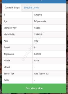 Döşemealtı Yağca'da 647 M² Doğa Manzaralı Yatırımlık Köşe Parsel İmarlı Arsa