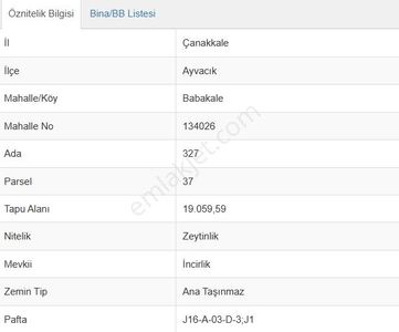 Villalara Ve Denize Yakın 19 Dönüm Zeytinlik