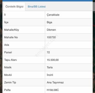 Çanakkale Biga'da Fırsat Tarla