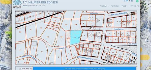Bursa Nilüfer Kayapa 5000 Lik Villa Planında 632 M2 Arazi