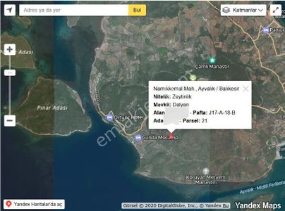 Cunda Adasında 354m2 Satılık Zeytinlik