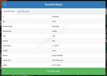 Vize Kızılağaç Satılık Arsa