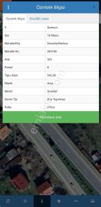 Samsun 19 Mayıs Dereköyde Anayola Cephe Köşe Başı Satılık Arsa