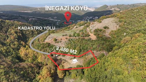 Nilüfer İnegazi Köyünde Dere Kenarı 3480 M²bağ Evi