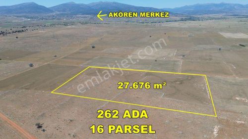 Konya / Akören / Orhaniye Mahallesinde 27.676 M² Müstakil Tapulu Tarla