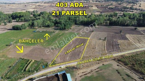 Konya / Akören / Tülce'de 1.999 M² Hisse Tapu Tarım Arazisi