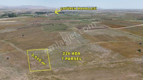 Konya Akören Çatören Mahallesinde 3.515 M² Müstakil Tapulu Tarla
