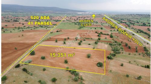 Konya Akören Ağalarda Asfalta Bir Parsel 15.351 M² Müstakil Tapulu Tarla
