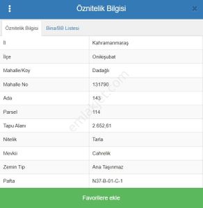 Afm Gayrimenkulden Dadağlı'da Tokilere Yakın Satılık Tarla