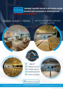 🎉 Sahne Hazır Davetler Başlasın ! Davetler Kazanca Dönüşsün! Devren Satılık En Geniş Butik Salon‼️