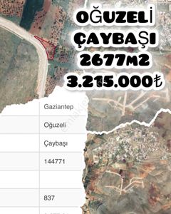 🌾 Oğuzeli – Çaybaşı’nda Tek Tapulu Yatırımlık Arsa!📍 2677 M² – Tek Tapu – Uygun Fiyatlı!