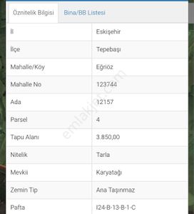İki Emlaktan Eğriözde Yatırımlık 3850 Mt. Tarla