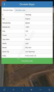 Ergene İğnelerde Konut İmarlı 474,57 M² Yatırımlık Satılık Arsa