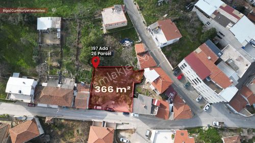 Biga Cumhuriyet Mah. 2 Parsel Arsa – İnşaata Hazır, 3 Kat İmarlı, Manzaralı Projelik Fırsat