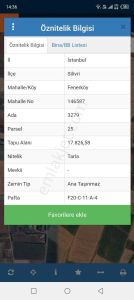 Silivri Fenerköyde Etrafı Cevrili 2824 M2 Yatırımlık Arsa