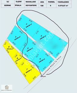 Edirne İpsala Koyuntepe Köy Yanı Fırsat 650 M2 Tarla