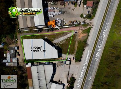 D-100'e Cephe 1400m² Kapalı 2270m² Açık Alanlı Kiralık Depo