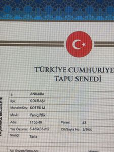 Gölbaşı Yeni Sanayi Bölgesine Yakın Satılık Tarlaaa