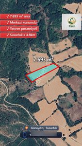 Balıkesir Susurluk Günaydın Köyü 7693 M2 Köye Merkeze Çok Yakın