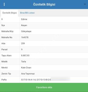 Edirne Keşan Gökçetepe’de 8.887,93 M² Satılık Arazi