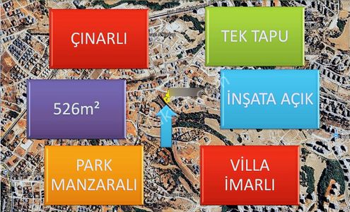 Sarıçam Çınarlı -inşaata Açık- Park Cepheli Satılık Villa Arsası