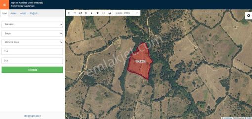 Kaçmaz Emlak'tan Balıkesir Balyada Satılık 12.922m2. Arazi