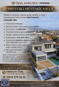 Hüseyin Öziç'den Mamurbaba Mevkiinde , Tam Müstakil Lüks Villa