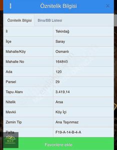 Tekirdağ Saray Osmanlı Köyü İmarlı Muvafakatli Arazi