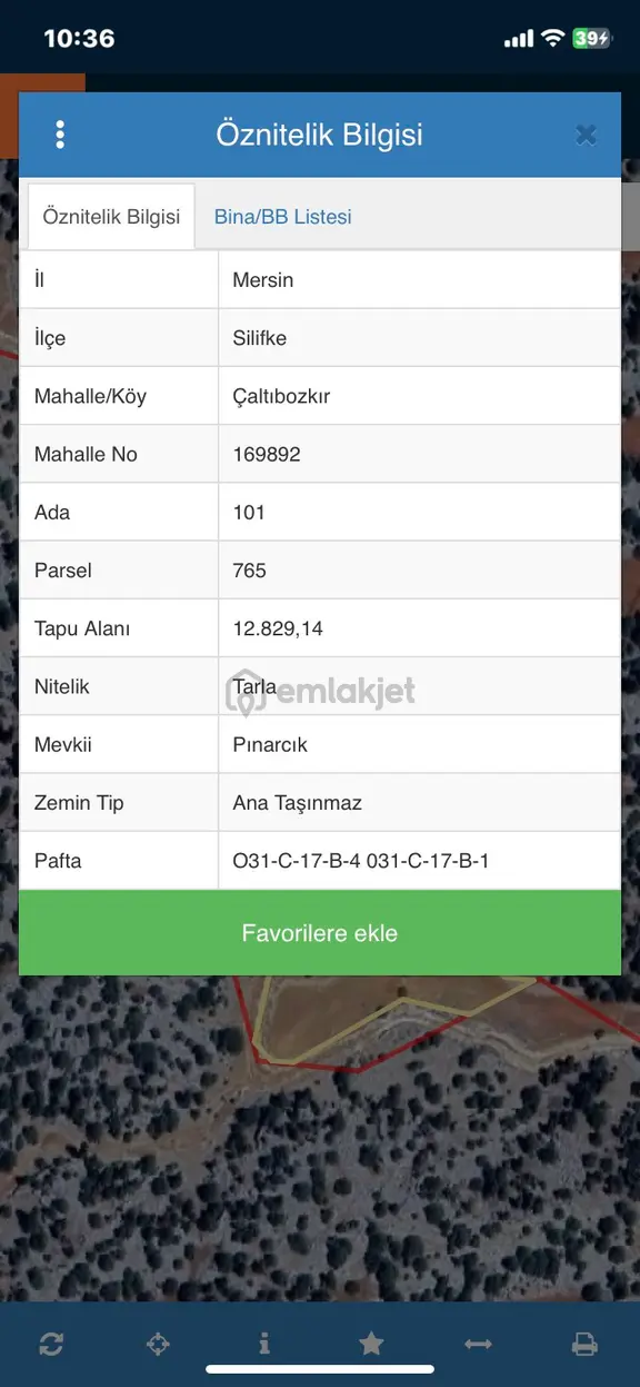 Mersin Silifke Caltıbozkır Köyü Satlık Tarla 1