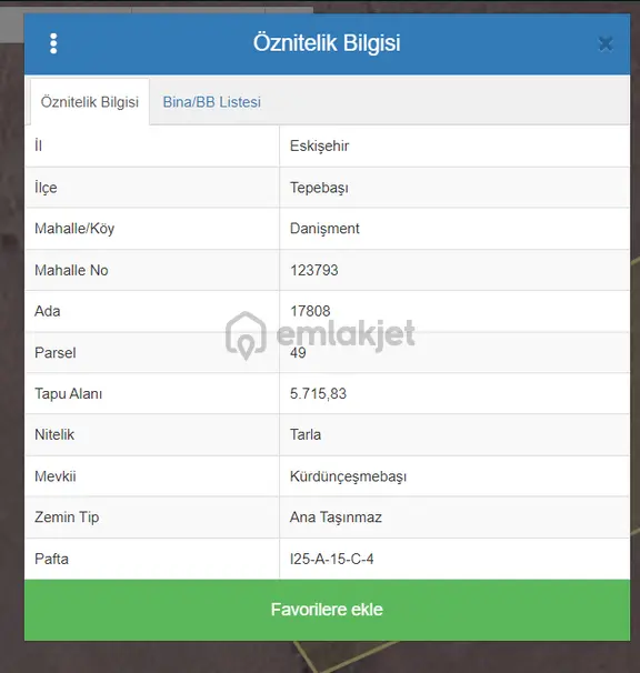 Danışment Mahallesin’de Takasa Açık Satılık Tarla 1
