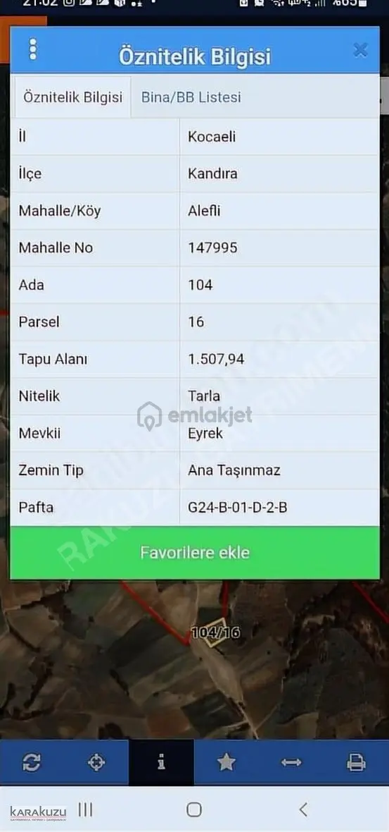 Kandıra Aleflide Yola Bir Parsel Köye Yakın Tarla 2
