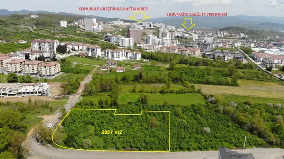 Düzce Konuralpte Satılık 2057 M2 % 35 4 Kat Konut İmarlı Arsa 1