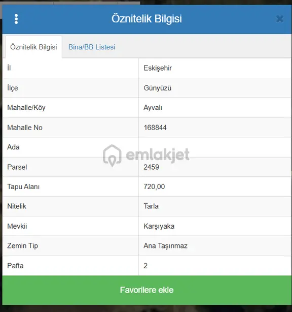 Araç Takasına Açık Günyüzü Ayvalı Mahallesinde Köy İçi Satılık Tarla 1