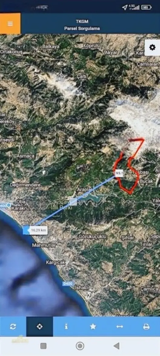Alanya Öteköy 4977 M2 Bahce Ve Ev Yapmaya Uygun Tarla 1